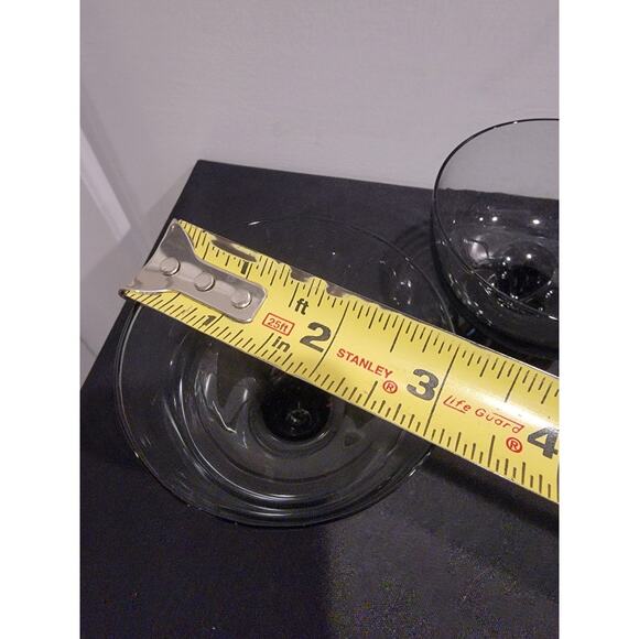 MCM Cocktail Glasses Morgantown Barware Retro Set of 4 Smoke Gray Black - Picture 6 of 9